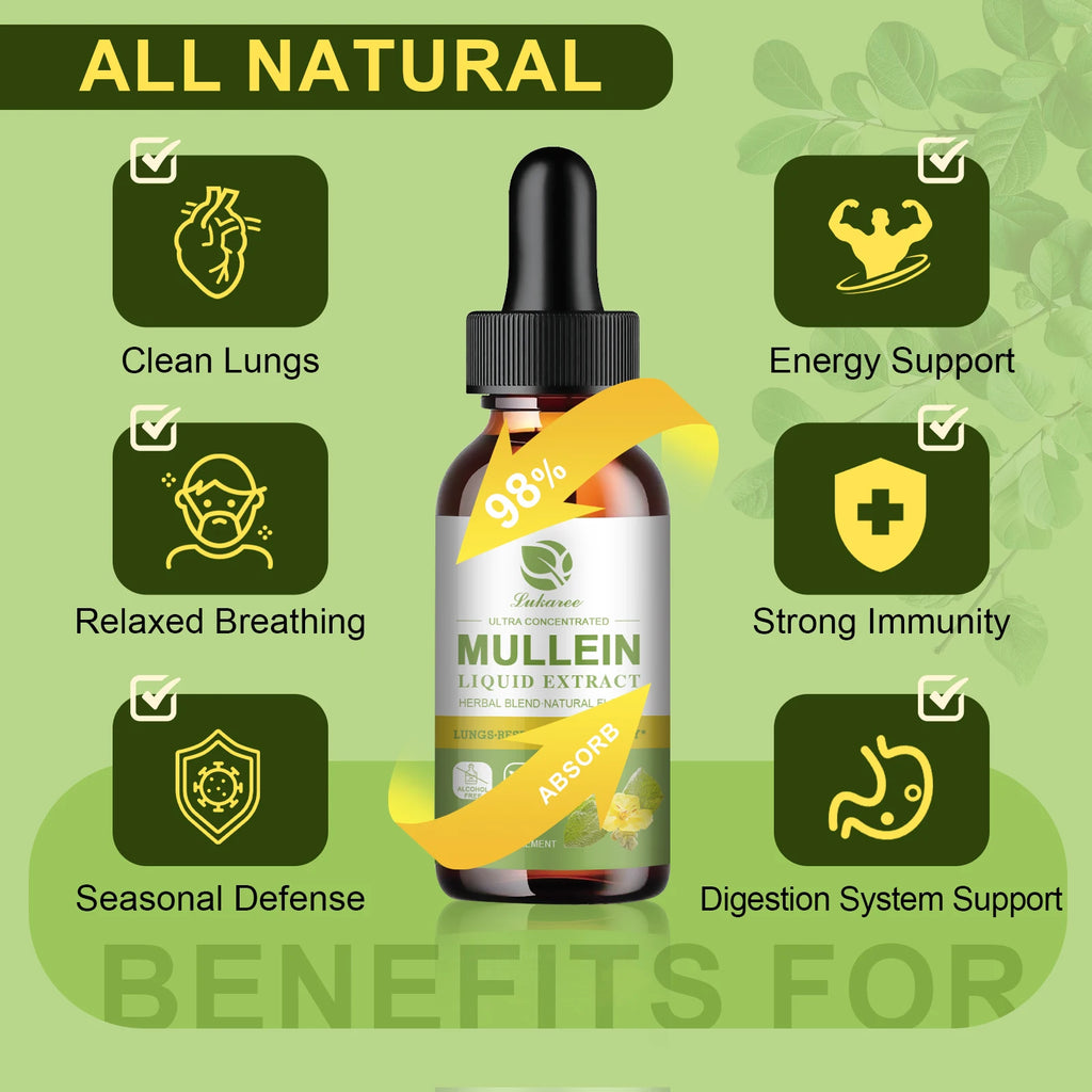 Mulittea Mullein Lung Support Drops – Natural Respiratory Tincture | 60ml